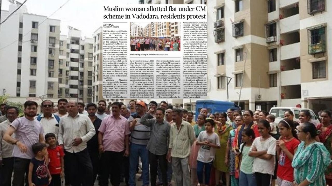 Islamophobic residents protest allotment of flat to Muslim woman in India