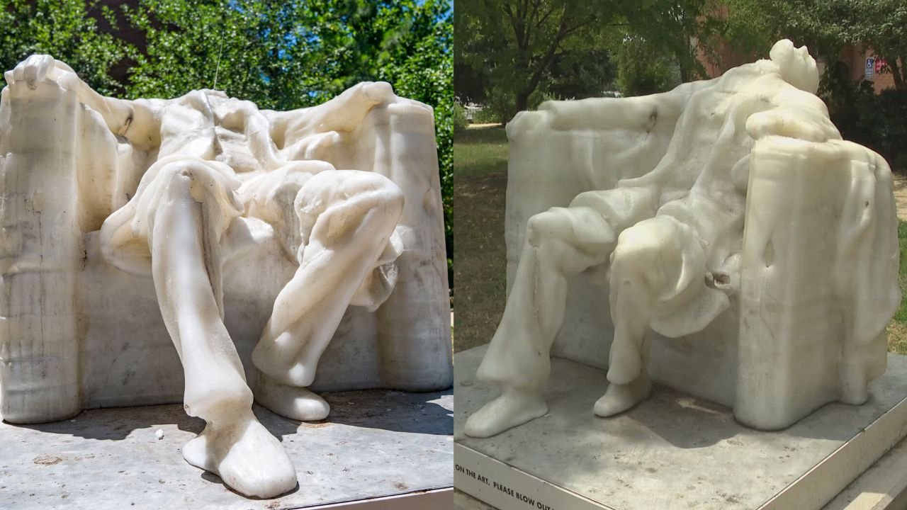 Heatwave melts Abraham Lincoln’s statue in Washington DC