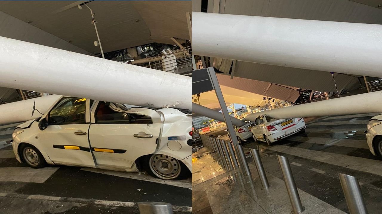 Delhi airport roof collapses amid heavy rainfall