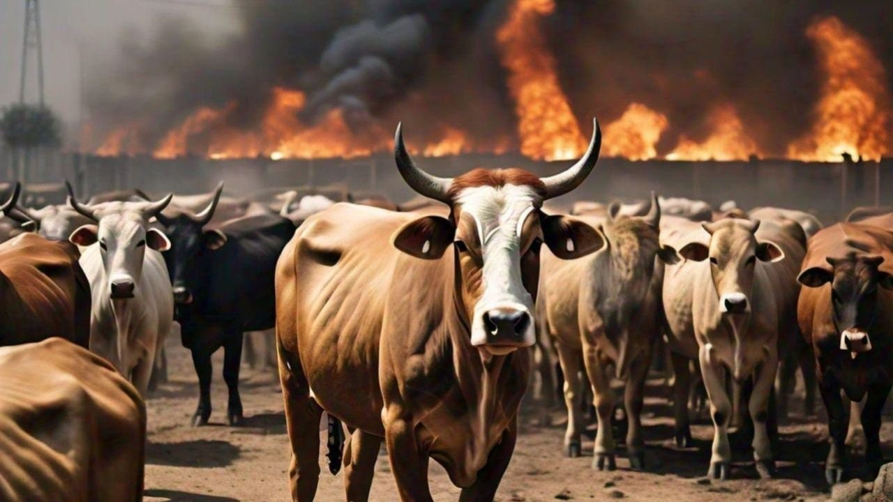 Cattle burnt alive in Sargodha, suspect arrested