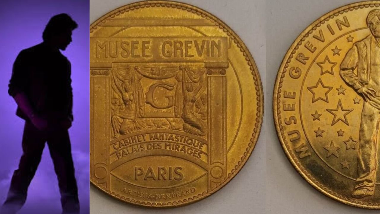 Which bollywood star is the first to be awarded a gold coin in Paris?